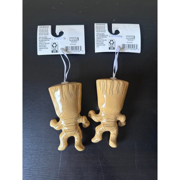 (2) Hallmark Guardians of the Galaxy Marvel Baby Groot 4" Christmas Ornaments - Picture 2 of 7